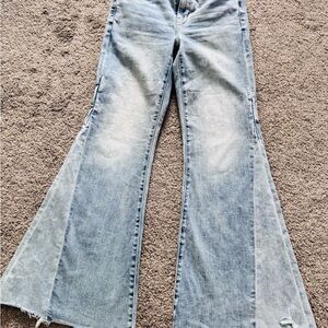 American Eagle Outfitters Light Blue Flared Wide-Leg Jeans